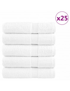 Asciugamani da Bagno 25pz Bianchi 100x150 cm 600gsm 100% Cotone 2