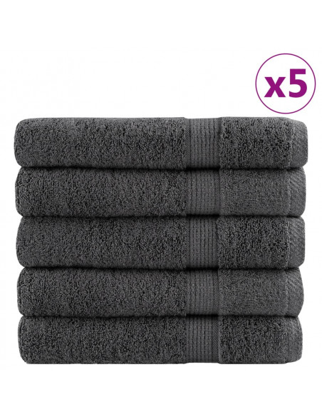 Asciugamani Ospiti 25 pz Antracite 100x200cm 600gsm 100% Cotone