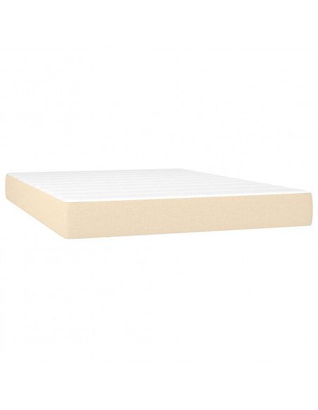 Giroletto a Molle con Materasso Crema 140x200 cm in Tessuto