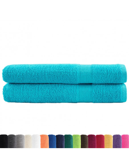 Asciugamani Bagno 2 pz Turchesi 80x200 cm 600 g/m² 100% Cotone