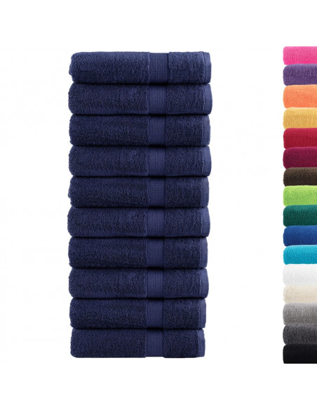 Asciugamani per Sauna 2pz Blu Navy 50x100 cm 600gsm 100% Cotone
