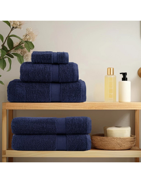 Asciugamani per Sauna 2pz Blu Navy 50x100 cm 600gsm 100% Cotone