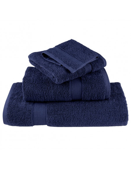 Asciugamani per Sauna 2pz Blu Navy 50x100 cm 600gsm 100% Cotone