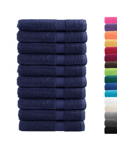 Asciugamani Premium 10 pz Blu Navy 100x200cm 600gsm 100% Cotone