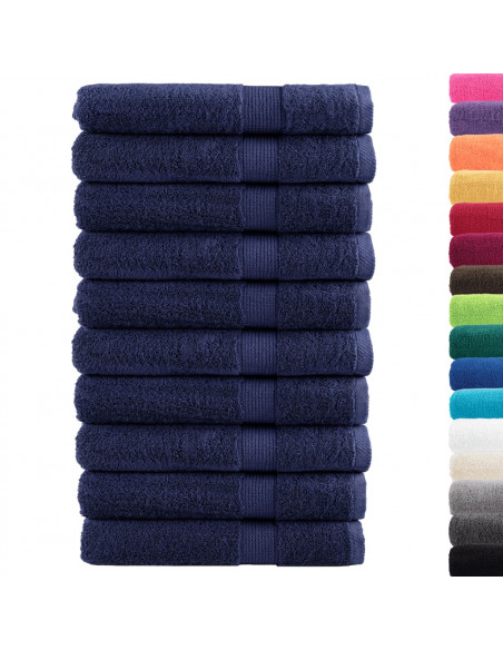 Asciugamani Premium 10 pz Blu Navy 100x200cm 600gsm 100% Cotone