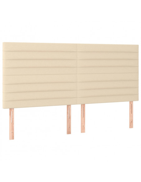 Giroletto a Molle con Materasso Crema 160x200 cm in Tessuto