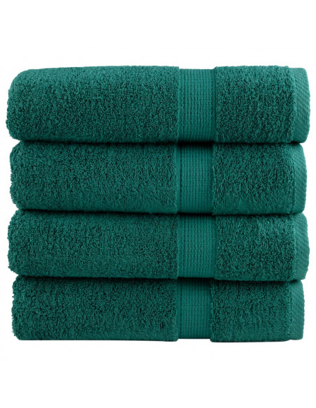 Asciugamani da Bagno 2 pz Verdi 100x150 cm 600 g/m² 100% Cotone