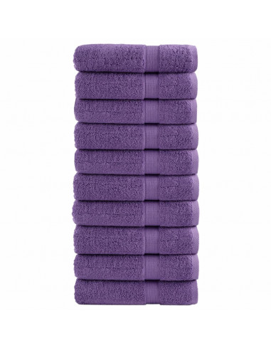 Asciugamani Premium 10 pz Viola 50x100 cm 600 g/m² 100% Cotone