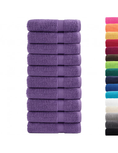 Asciugamani Premium 10 pz Viola 50x100 cm 600 g/m² 100% Cotone