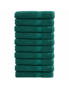 Asciugamani Premium 10 pz Verdi 100x200 cm 600 g/m² 100% Cotone 2