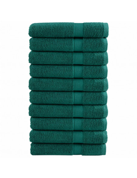 Asciugamani Premium 10 pz Verdi 100x200 cm 600 g/m² 100% Cotone
