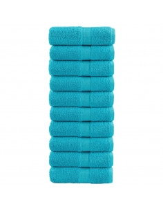 Asciugamani Premium 10 pz Turchesi 30x30cm 600 g/m² 100% Cotone 2