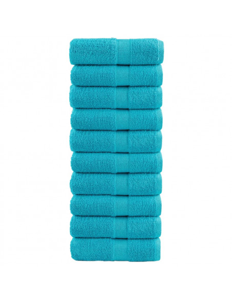 Asciugamani Premium 10 pz Turchesi 30x30cm 600 g/m² 100% Cotone