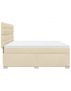 Giroletto a Molle con Materasso Crema 180x200 cm in Tessuto