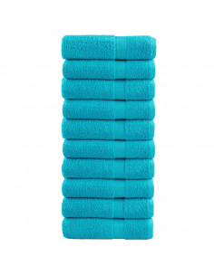 Asciugamani Premium 10pz Turchesi 50x100cm 600 g/m² 100% Cotone 2
