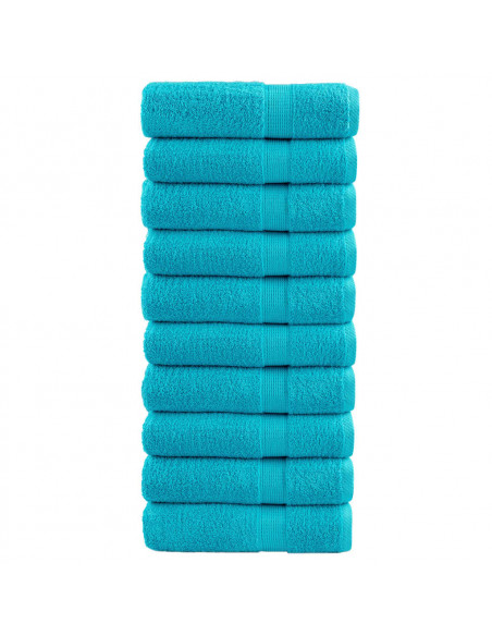 Asciugamani Premium 10pz Turchesi 50x100cm 600 g/m² 100% Cotone