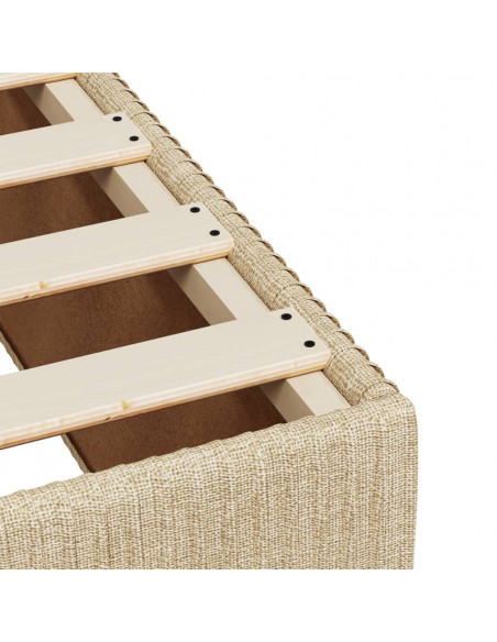 Giroletto a Molle con Materasso Crema 180x200 cm in Tessuto