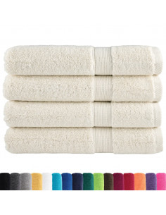 Asciugamani per Sauna SOLUND 4 pz Crema 80x200 cm 600 g/m² 2