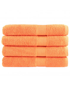 Asciugamani Sauna 4 pz Arancione 80x200 cm 600 g/m² 100% Cotone 2