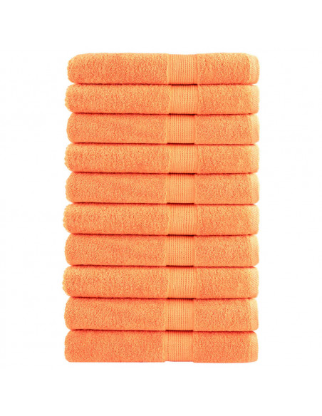 Asciugamani 10 pz Arancione 100x200 cm 600 g/m² 100% Cotone