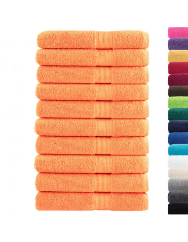 Asciugamani 10 pz Arancione 100x200 cm 600 g/m² 100% Cotone
