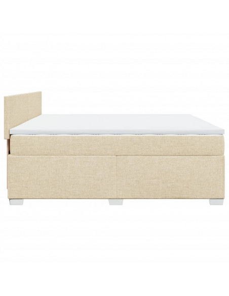 Giroletto a Molle con Materasso Crema 200x200 cm in Tessuto