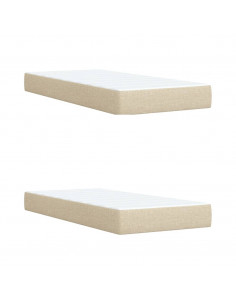 Giroletto a Molle con Materasso Crema 200x200 cm in Tessuto