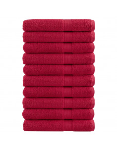 Asciugamani Premium 10 pz Rosso 100x200 cm 600 g/m² 100% Cotone 2