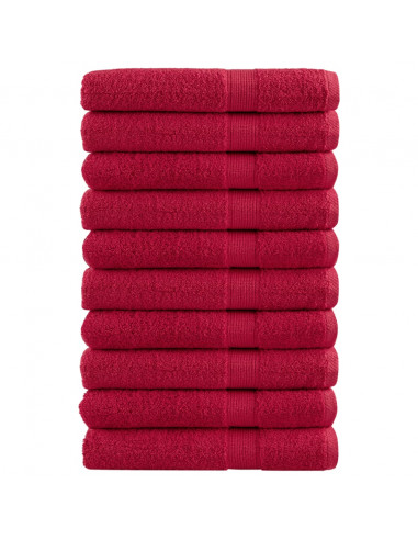 Asciugamani Premium 10 pz Rosso 100x200 cm 600 g/m² 100% Cotone