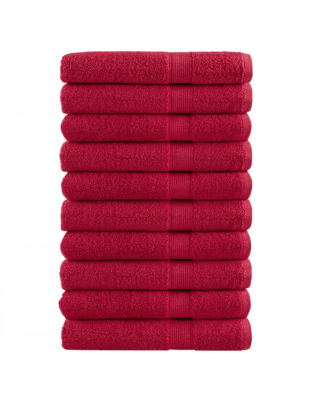 Asciugamani Premium 10 pz Rosso 100x200 cm 600 g/m² 100% Cotone