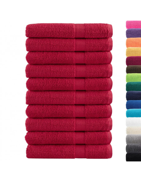 Asciugamani Premium 10 pz Rosso 100x200 cm 600 g/m² 100% Cotone