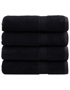 Asciugamani da Doccia 4 pz Neri 70x140 cm 600 g/m² 100% Cotone 2