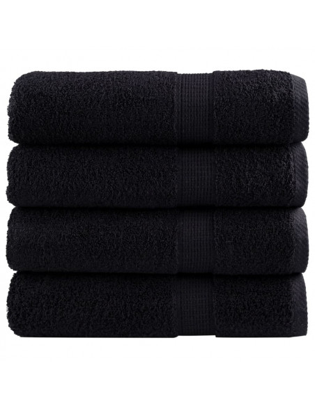 Asciugamani da Doccia 4 pz Neri 70x140 cm 600 g/m² 100% Cotone