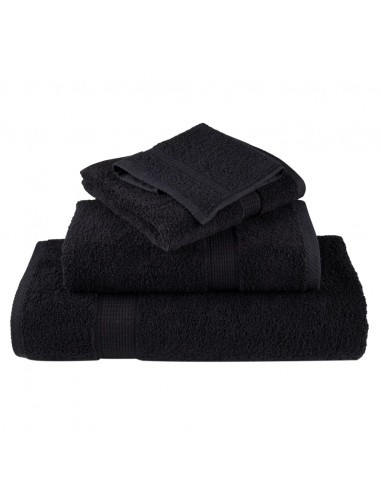 Asciugamani da Doccia 4 pz Neri 70x140 cm 600 g/m² 100% Cotone