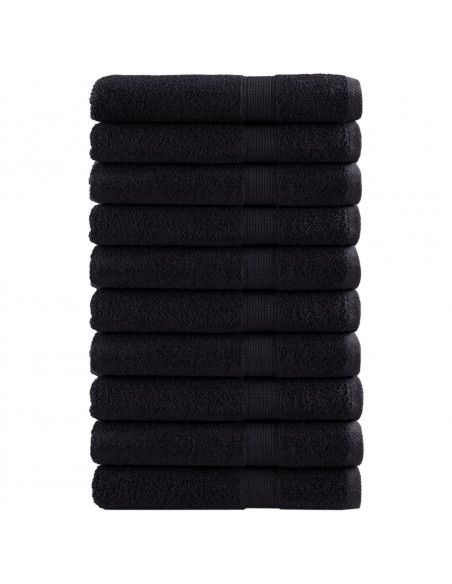 Asciugamani per Sauna 10 pz Neri 80x200cm 600 g/m² 100% Cotone