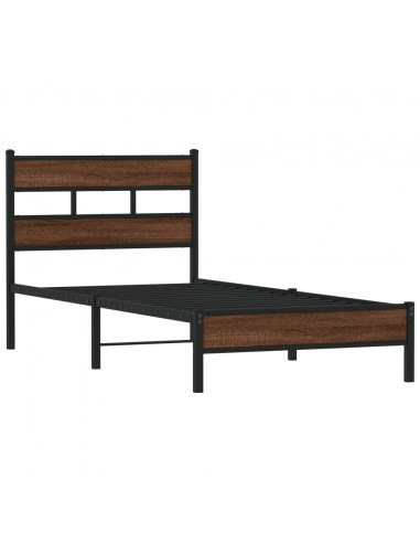 Giroletto senza Materasso Rovere Marrone 75x190cm in Truciolato