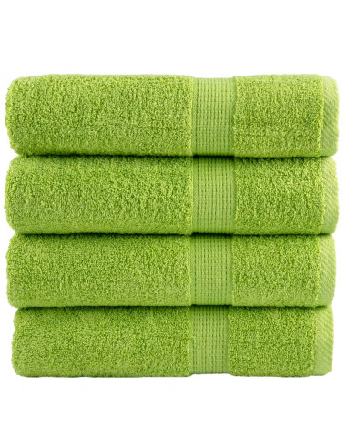 Asciugamani da Bagno 2 pz Verdi 100x150 cm 600 g/m² 100% Cotone