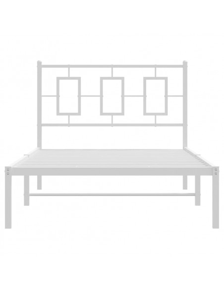 Giroletto con Testiera Metallo Bianco 100x200 cm