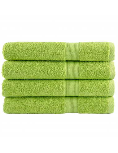 Asciugamani Premium 4 pz Verdi 100x200 cm 600 g/m² 100% Cotone
