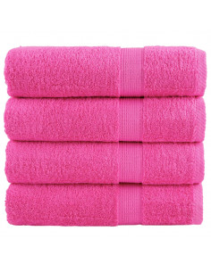 Asciugamani da Doccia 4 pz Rosa 70x140 cm 600 g/m² 100% Cotone 2