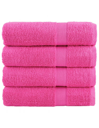 Asciugamani da Doccia 4 pz Rosa 70x140 cm 600 g/m² 100% Cotone