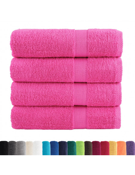 Asciugamani da Doccia 4 pz Rosa 70x140 cm 600 g/m² 100% Cotone