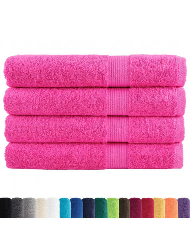 Asciugamani per Sauna 2 pz Rosa 80x200 cm 600 g/m² 100% Cotone