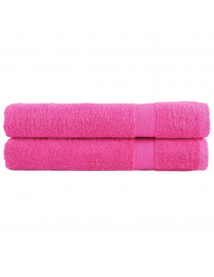 Asciugamani Premium 2 pz Rosa 100x200 cm 600 g/m² 100% Cotone 2