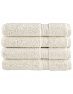 Asciugamani Premium 4 pz Crema 100x200 cm 600 g/m² 100% Cotone 2