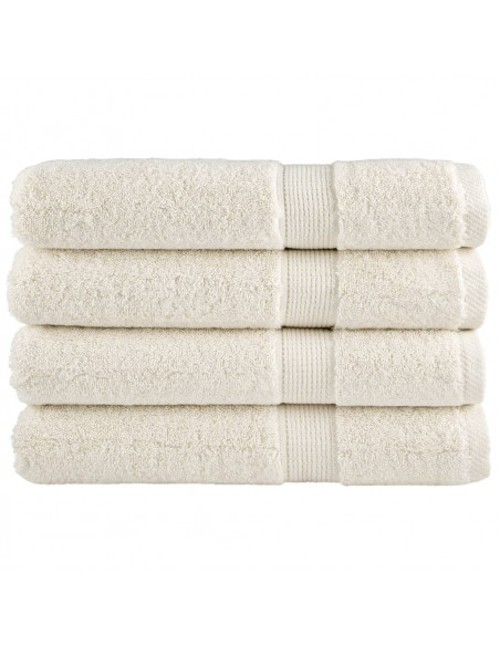 Asciugamani Premium 4 pz Crema 100x200 cm 600 g/m² 100% Cotone