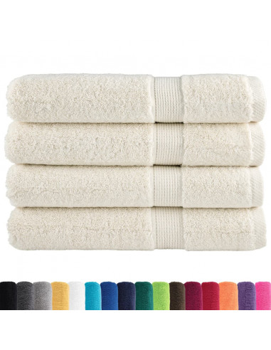 Asciugamani Premium 4 pz Crema 100x200 cm 600 g/m² 100% Cotone