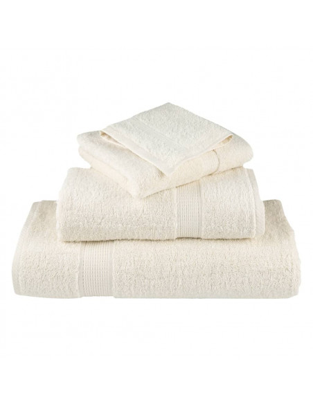 Asciugamani Premium 4 pz Crema 100x200 cm 600 g/m² 100% Cotone