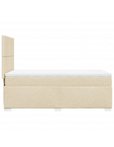 Giroletto a Molle con Materasso Crema 90x190 cm in Tessuto