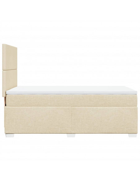Giroletto a Molle con Materasso Crema 90x190 cm in Tessuto